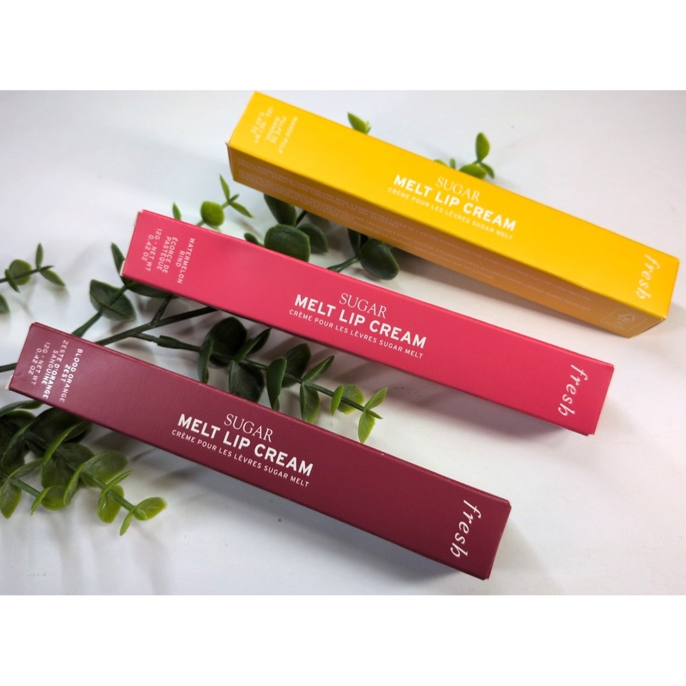 NIB LOT 3!💋Fresh Sugar Melt Lip Cream Mango Watermelon Rind Blood Orange Zest
